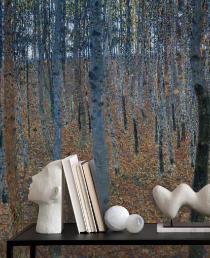 kunsttapet veggmaleri kalt Beech Grove av Gustav Klimt for soverom, stuer og kontorer kunsttapet veggmaleri kalt Beech Grove av Gustav Klimt for soverom, stuer og kontorer