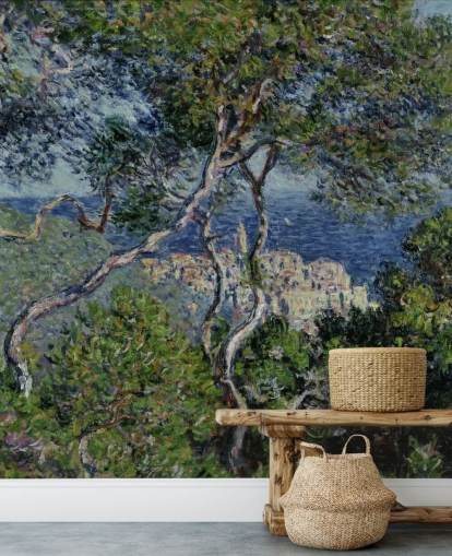 fine art wallpaper mural called Bordighera by Claude Monet for living rooms, bedrooms and offices fine art wallpaper mural called Bordighera by Claude Monet for living rooms, bedrooms and offices