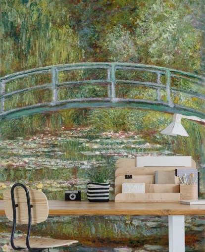 fresque murale d'art intitulée Bridge over a Pond of Water Lilies de Monet pour les salons et les chambres fresque murale d'art intitulée Bridge over a Pond of Water Lilies de Monet pour les salons et les chambres