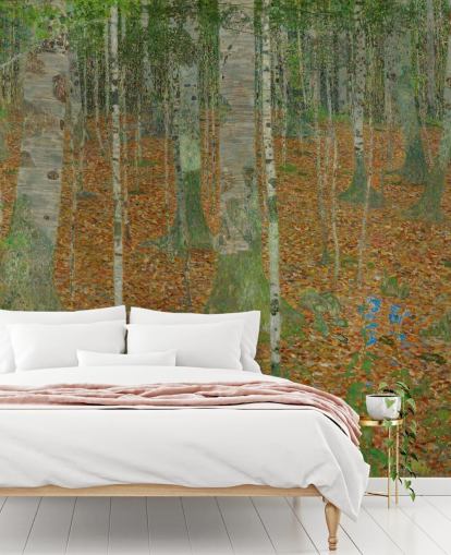 kunstveggmaleri kalt The Birch Wood av Claude Monet for soverom, stuer og kontorer kunstveggmaleri kalt The Birch Wood av Claude Monet for soverom, stuer og kontorer