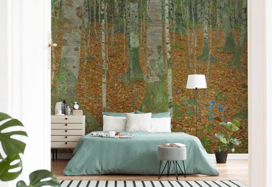 kunstveggmaleri kalt The Birch Wood av Claude Monet for soverom, stuer og kontorer