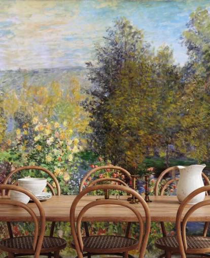 fine art wallpaper mural called Corner of the Garden at Montgeron by Claude Monet fine art wallpaper mural called Corner of the Garden at Montgeron by Claude Monet