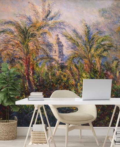 mural de papel de parede de belas artes chamado Garden in Bordighera de Claude Monet para quartos e salões mural de papel de parede de belas artes chamado Garden in Bordighera de Claude Monet para quartos e salões