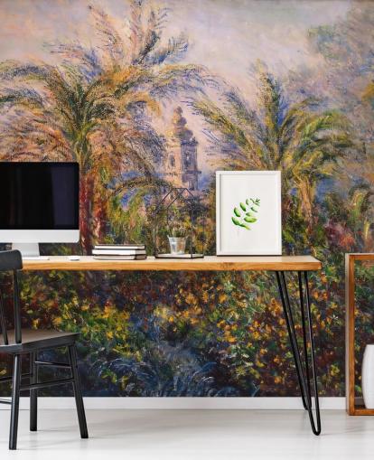 kunsttapet vægmaleri kaldet Garden in Bordighera af Claude Monet til soveværelser og lounger kunsttapet vægmaleri kaldet Garden in Bordighera af Claude Monet til soveværelser og lounger