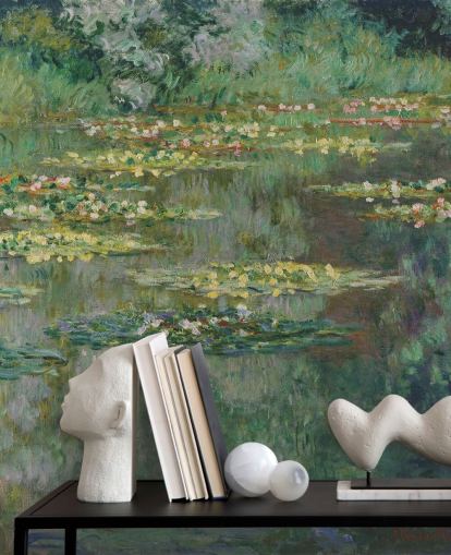 kunsttapet veggmaleri kalt Le Bassin des Nympheas av Monet for soverom, bad og salonger kunsttapet veggmaleri kalt Le Bassin des Nympheas av Monet for soverom, bad og salonger