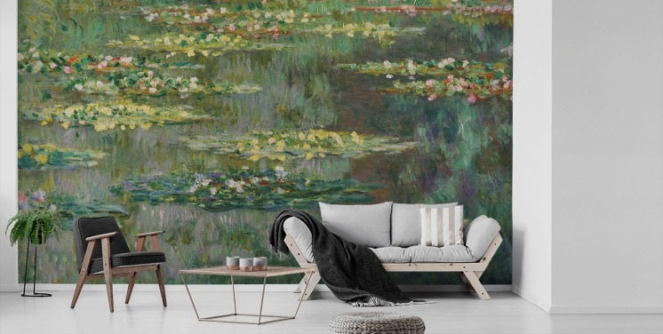 kunsttapet vægmaleri kaldet Le Bassin des Nympheas af Monet til soveværelser, badeværelser og lounger