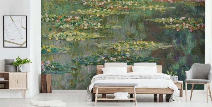 kunsttapet vægmaleri kaldet Le Bassin des Nympheas af Monet til soveværelser, badeværelser og lounger