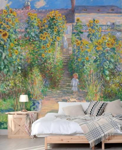 kunsttapet kaldet Kunstnerens have på Vetheuil af Claude Monet til soveværelser og stuer kunsttapet kaldet Kunstnerens have på Vetheuil af Claude Monet til soveværelser og stuer