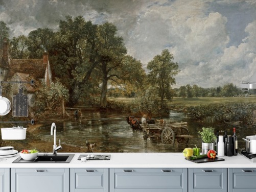 kunsttapet veggmaleri kalt The Hay Wain av John Constable for stuer, soverom og spiserom