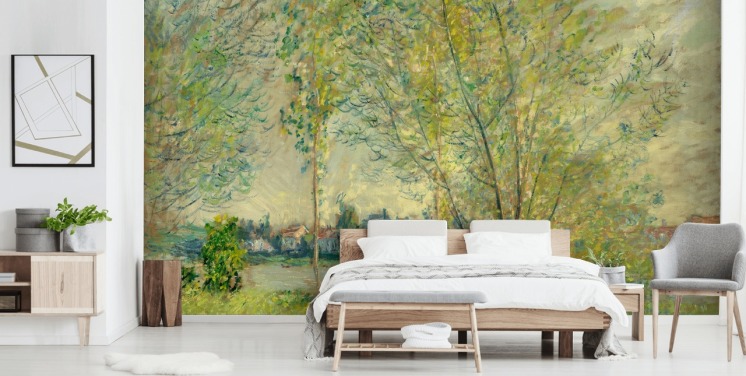 mural de parede de belas artes chamado The Willows, de Claude Monet, para quartos e salões
