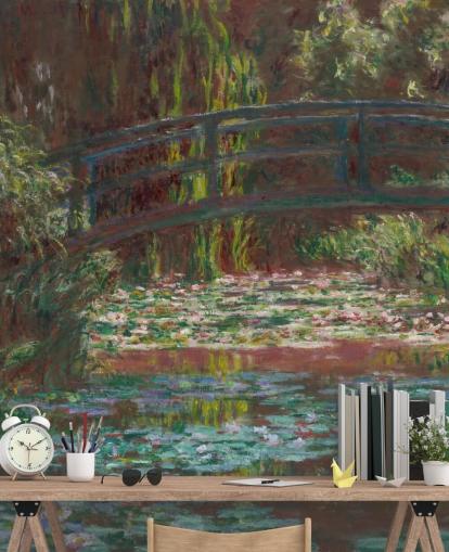 kunsttapet vægmaleri kaldet The Water Lily Pond af Claude Monet til badeværelser og soveværelser kunsttapet vægmaleri kaldet The Water Lily Pond af Claude Monet til badeværelser og soveværelser