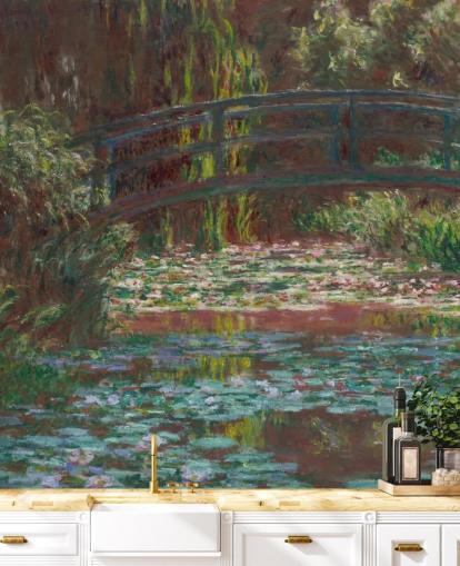 fine art wallpaper mural called The Water Lily Pond by Claude Monet for bathrooms and bedrooms fine art wallpaper mural called The Water Lily Pond by Claude Monet for bathrooms and bedrooms