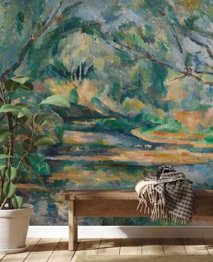 fine art wallpaper called The Brook by Paul Cezanne for bedrooms and living rooms fine art wallpaper called The Brook by Paul Cezanne for bedrooms and living rooms