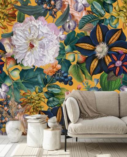 floral wallpaper mural called Garden of Eden II by Burcu Korkmazyurek for bedrooms and hallways floral wallpaper mural called Garden of Eden II by Burcu Korkmazyurek for bedrooms and hallways