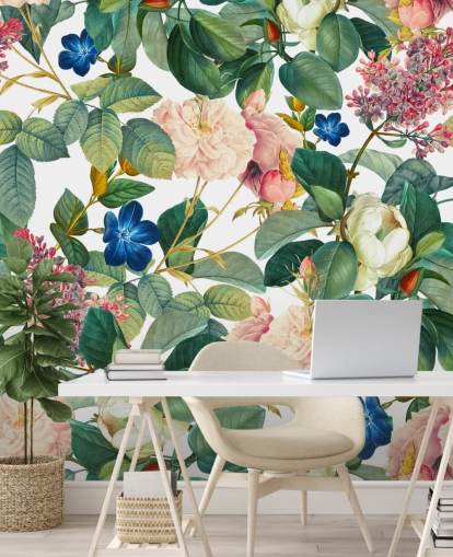 mural de pared floral llamado Garden of Eden III de Burcu Korkmazyurek para dormitorios, pasillos y salas de estar mural de pared floral llamado Garden of Eden III de Burcu Korkmazyurek para dormitorios, pasillos y salas de estar