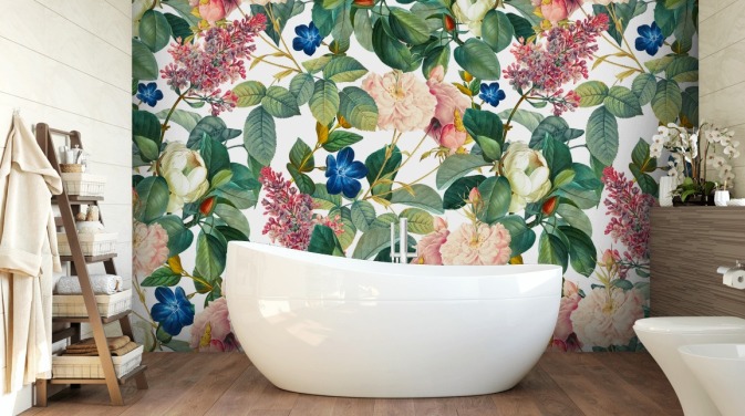 floral wall mural called Garden of Eden III by Burcu Korkmazyurek for bedrooms, hallways and living rooms