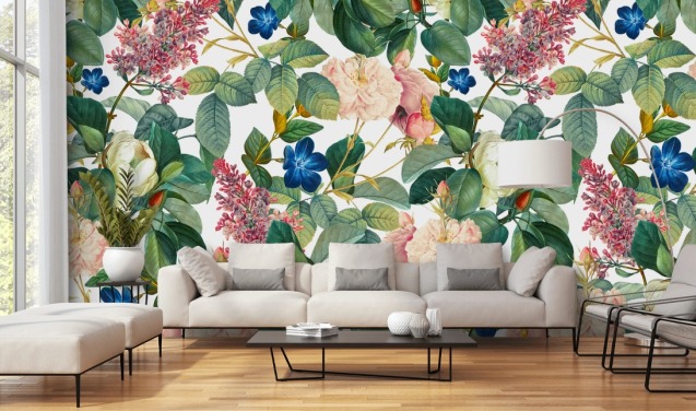 mural de pared floral llamado Garden of Eden III de Burcu Korkmazyurek para dormitorios, pasillos y salas de estar
