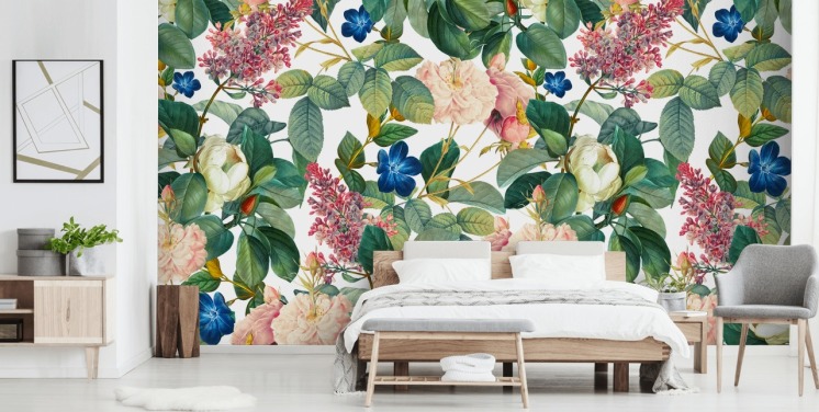 floral wall mural called Garden of Eden III by Burcu Korkmazyurek for bedrooms, hallways and living rooms