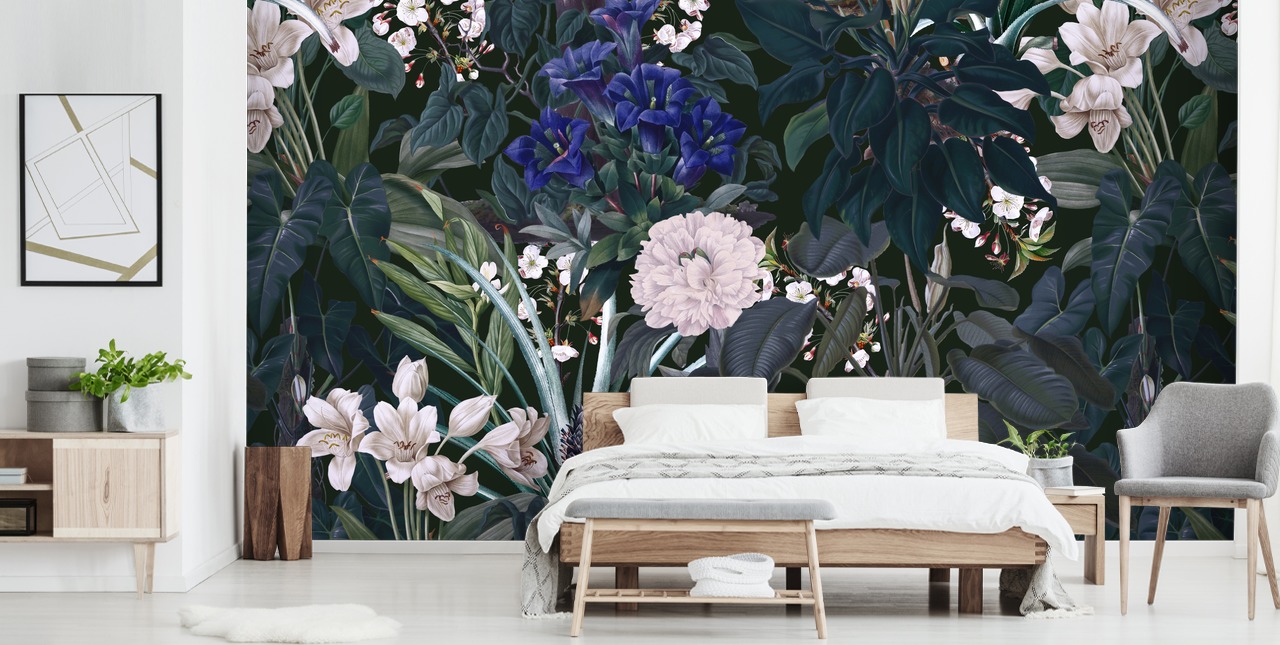 hagetapetmaleri kalt Midnight Garden IX av Burcu Korkmazyurek for soverom og salonger hagetapetmaleri kalt Midnight Garden IX av Burcu Korkmazyurek for soverom og salonger