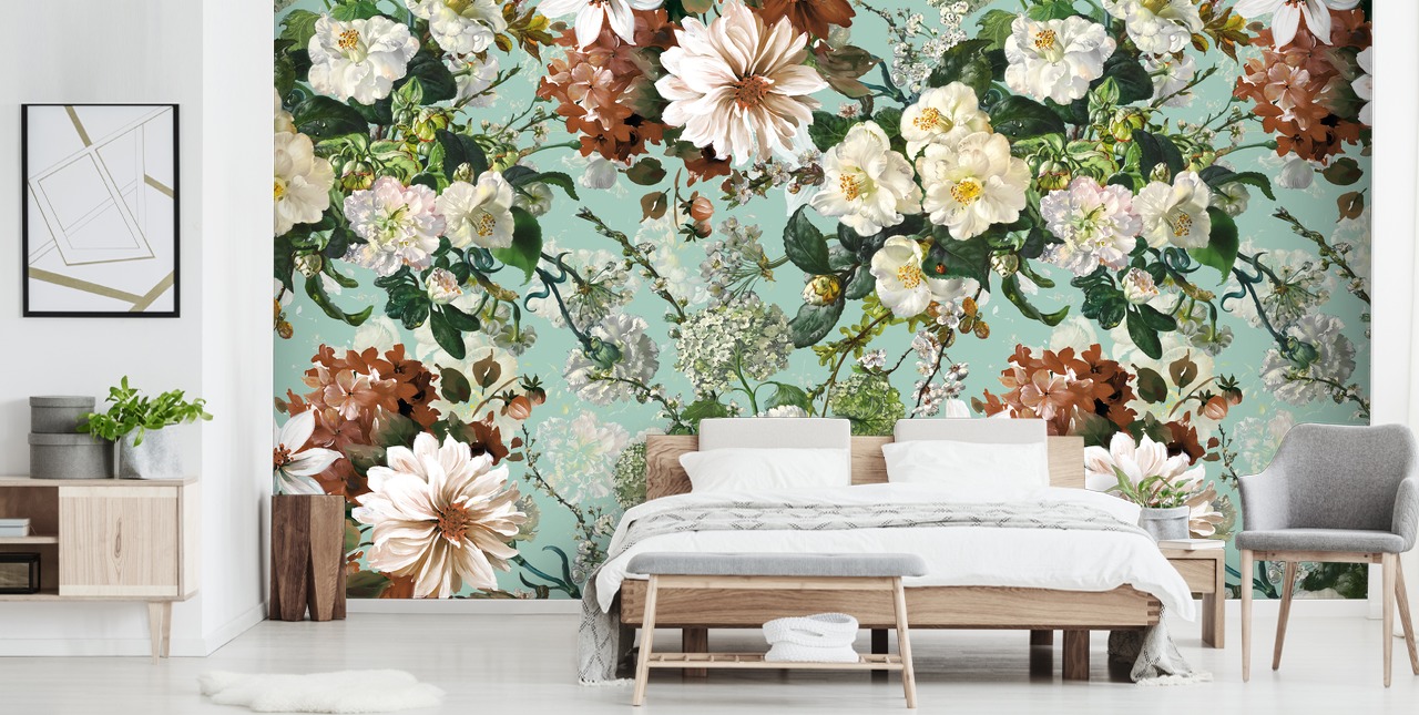 blomsterveggmaleri kalt Midnight Garden XIII av Burcu Korkmazyurek for salonger og soverom blomsterveggmaleri kalt Midnight Garden XIII av Burcu Korkmazyurek for salonger og soverom