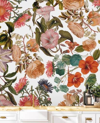 papier peint floral appelé Romantic Garden de Burcu Korkmazyurek pour les salons et les chambres papier peint floral appelé Romantic Garden de Burcu Korkmazyurek pour les salons et les chambres