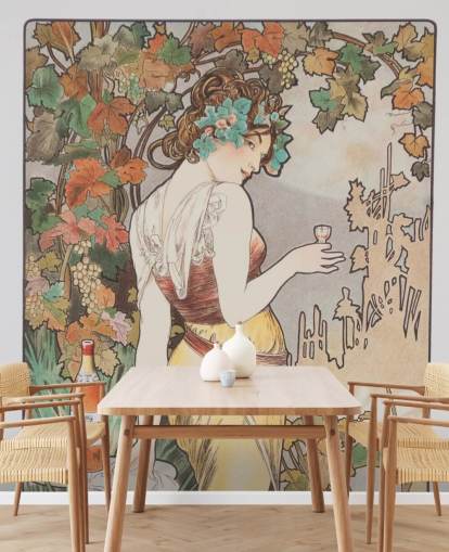 art nouveau veggmaleri kalt Cognac Bisquit av Alphonse Mucha for stuer og soverom art nouveau veggmaleri kalt Cognac Bisquit av Alphonse Mucha for stuer og soverom