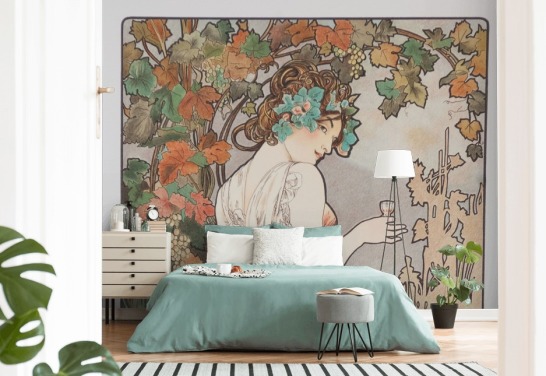 Jugendstil-Wandbild namens Cognac Bisquit von Alphonse Mucha für Wohn- und Schlafzimmer