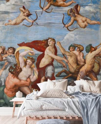 kunsttapet vægmaleri kaldet The Triumph of Galatea af Raphael til spisestuer, kontorer og religiøse rum kunsttapet vægmaleri kaldet The Triumph of Galatea af Raphael til spisestuer, kontorer og religiøse rum