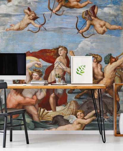 papier peint mural d'art intitulé Le Triomphe de Galatée par Raphaël pour les salles à manger, les bureaux et les espaces religieux papier peint mural d'art intitulé Le Triomphe de Galatée par Raphaël pour les salles à manger, les bureaux et les espaces religieux