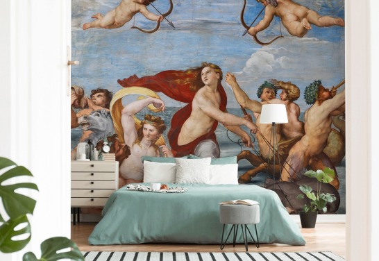 kunsttapet vægmaleri kaldet The Triumph of Galatea af Raphael til spisestuer, kontorer og religiøse rum