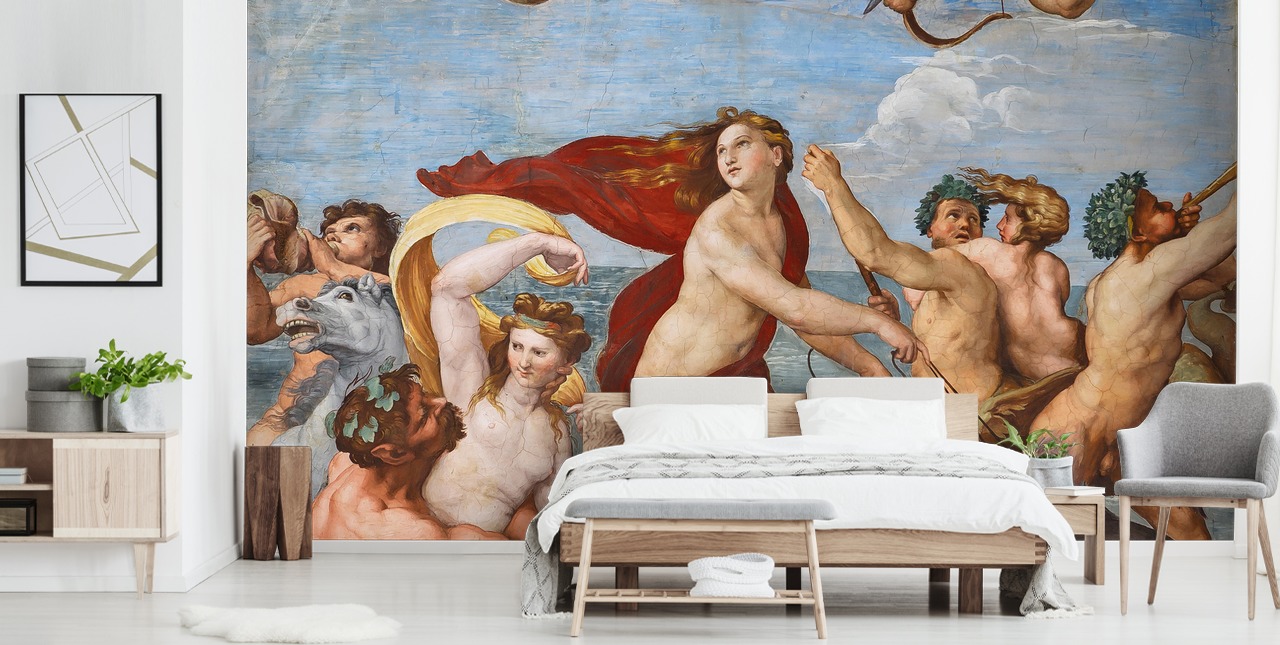 konsttapet väggmålning kallad The Triumph of Galatea av Raphael för matsalar, kontor och religiösa utrymmen