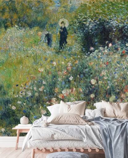 fine art wall mural called Woman with a Parasol in a Garden by Pierre-Auguste Renoir for lounges and bedrooms fine art wall mural called Woman with a Parasol in a Garden by Pierre-Auguste Renoir for lounges and bedrooms
