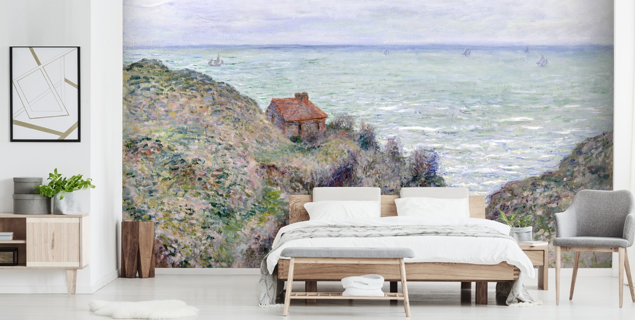 fine art wall mural called Cabin of the Customs Watch by Claude Monet fine art wall mural called Cabin of the Customs Watch by Claude Monet