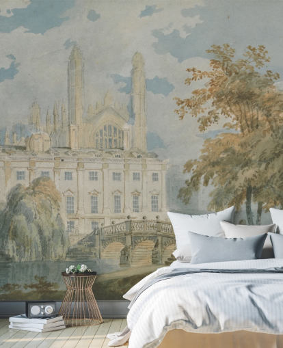 papier peint mural d'art appelé Clare Hall par J. M. W. Turner pour les chambres et les salons papier peint mural d'art appelé Clare Hall par J. M. W. Turner pour les chambres et les salons