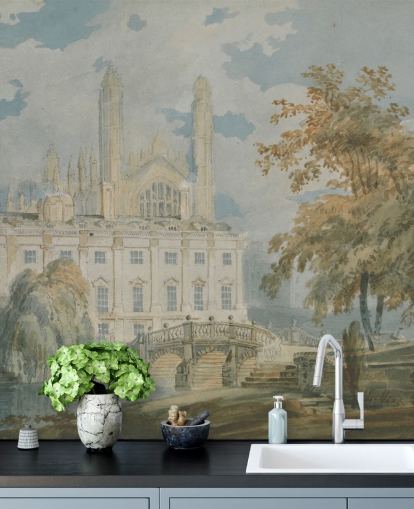 mural de papel pintado de bellas artes llamado Clare Hall de J. M. W. Turner para dormitorios y salas de estar mural de papel pintado de bellas artes llamado Clare Hall de J. M. W. Turner para dormitorios y salas de estar