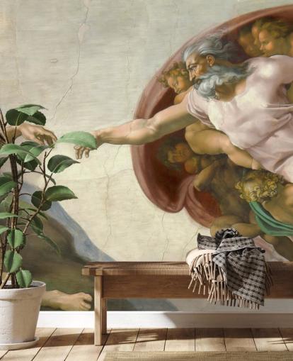 kunsttapet veggmaleri kalt The Creation of Adam av Michelangelo for soverom og tak kunsttapet veggmaleri kalt The Creation of Adam av Michelangelo for soverom og tak