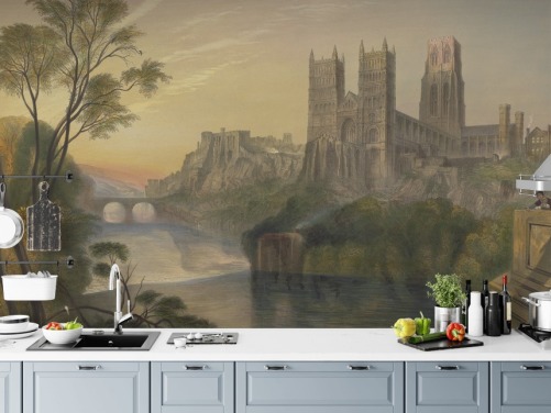 konst tapetväggmålning kallad Durham Cathedral av J.M.W. Turner för sovrum och hemmakontor