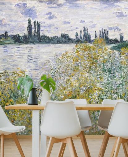 mural de papel pintado de bellas artes llamado Ile aux Fleurs cerca de Vetheuil de Claude Monet para dormitorios y cocinas mural de papel pintado de bellas artes llamado Ile aux Fleurs cerca de Vetheuil de Claude Monet para dormitorios y cocinas