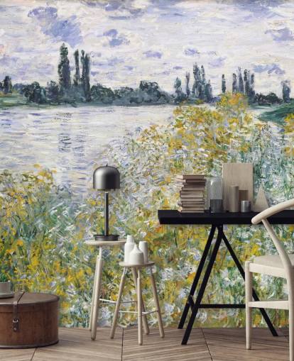 konsttapet väggmålning som heter Ile aux Fleurs nära Vetheuil av Claude Monet för sovrum och kök konsttapet väggmålning som heter Ile aux Fleurs nära Vetheuil av Claude Monet för sovrum och kök