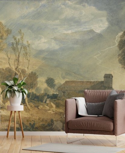 mural de papel pintado de bellas artes llamado Ingleborough de Chapel-Le-Dale de J. M. W. Turner mural de papel pintado de bellas artes llamado Ingleborough de Chapel-Le-Dale de J. M. W. Turner