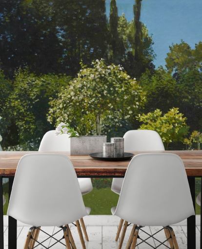 mural de pared de bellas artes llamado La dama en el jardín de Claude Monet para salas de estar y comedores mural de pared de bellas artes llamado La dama en el jardín de Claude Monet para salas de estar y comedores