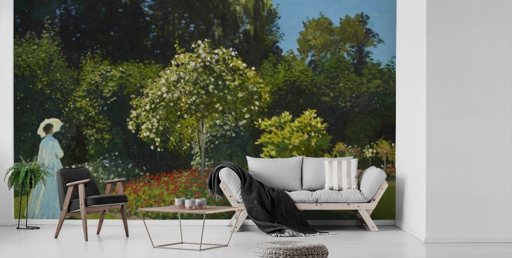 Kunstmalerei namens Lady in the Garden von Claude Monet für Wohn- und Esszimmer