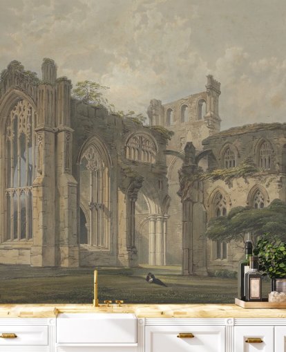 fine art wallpaper mural called Melrose Abbey from the West for bedrooms and living rooms fine art wallpaper mural called Melrose Abbey from the West for bedrooms and living rooms