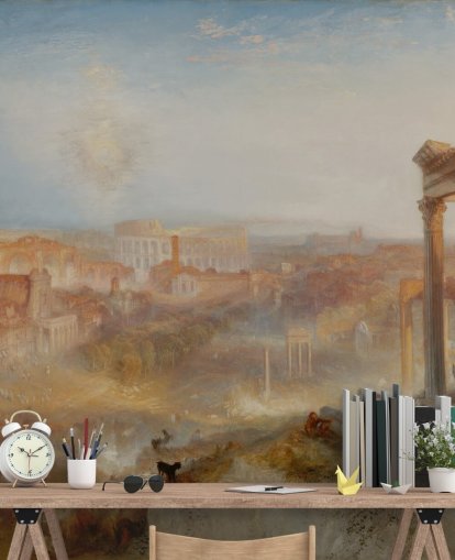 fine art wallpaper mural called Modern Rome - Campo Vaccino by J. M. W. Turner for bedrooms and lounges fine art wallpaper mural called Modern Rome - Campo Vaccino by J. M. W. Turner for bedrooms and lounges