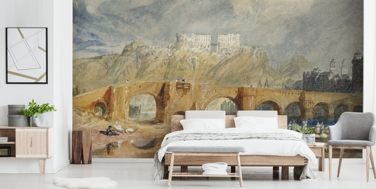 art wall mural called The Moselle Bridge at Coblenz by J. M. W. Turner for bedrooms, living rooms and home offices art wall mural called The Moselle Bridge at Coblenz by J. M. W. Turner for bedrooms, living rooms and home offices