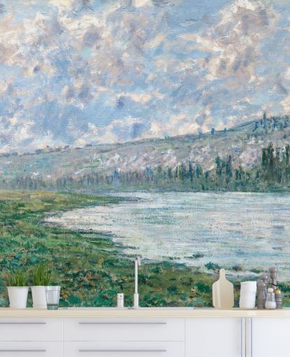 Kunsttapete mit dem Titel Die Seine bei Vetheuil von Claude Monet Kunsttapete mit dem Titel Die Seine bei Vetheuil von Claude Monet