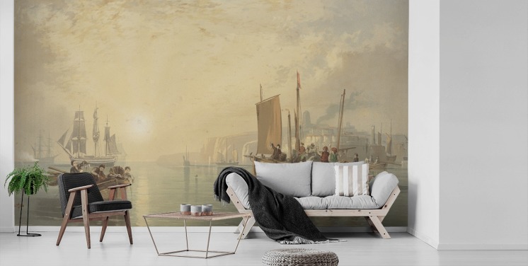 konsttapeter som heter Sunrise, Margate av J.M.W. Turner för sovrum, vardagsrum och hemmakontor