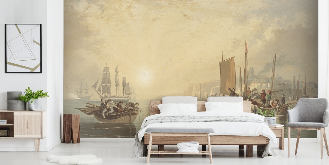 fine art wallpaper mural called Sunrise, Margate by J. M. W. Turner for bedrooms, living rooms and home offices