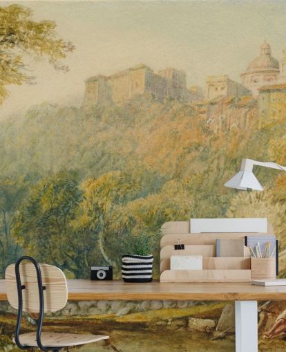 murale d'arte chiamato View of La Riccia di J. M. W. Turner per salotti e camere da letto murale d'arte chiamato View of La Riccia di J. M. W. Turner per salotti e camere da letto