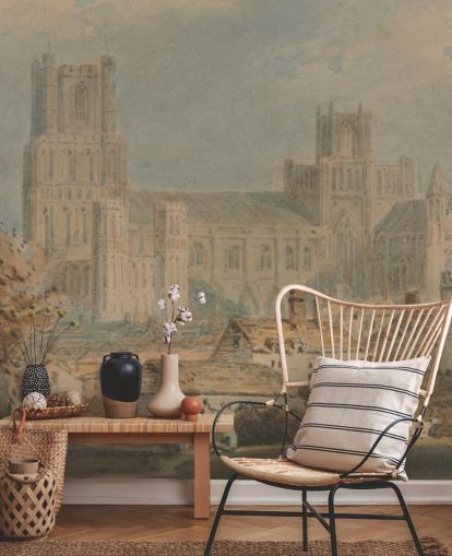 Kunstmalerei mit dem Titel View of Ely Cathedral von J. M. W. Turner für Schlafzimmer und Wohnzimmer Kunstmalerei mit dem Titel View of Ely Cathedral von J. M. W. Turner für Schlafzimmer und Wohnzimmer